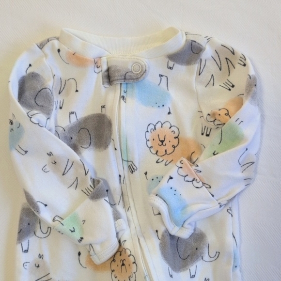 carter's 2-pack cotton zipper footie sleeper pajamas neutral unisex newborn baby - Picture 5 of 11